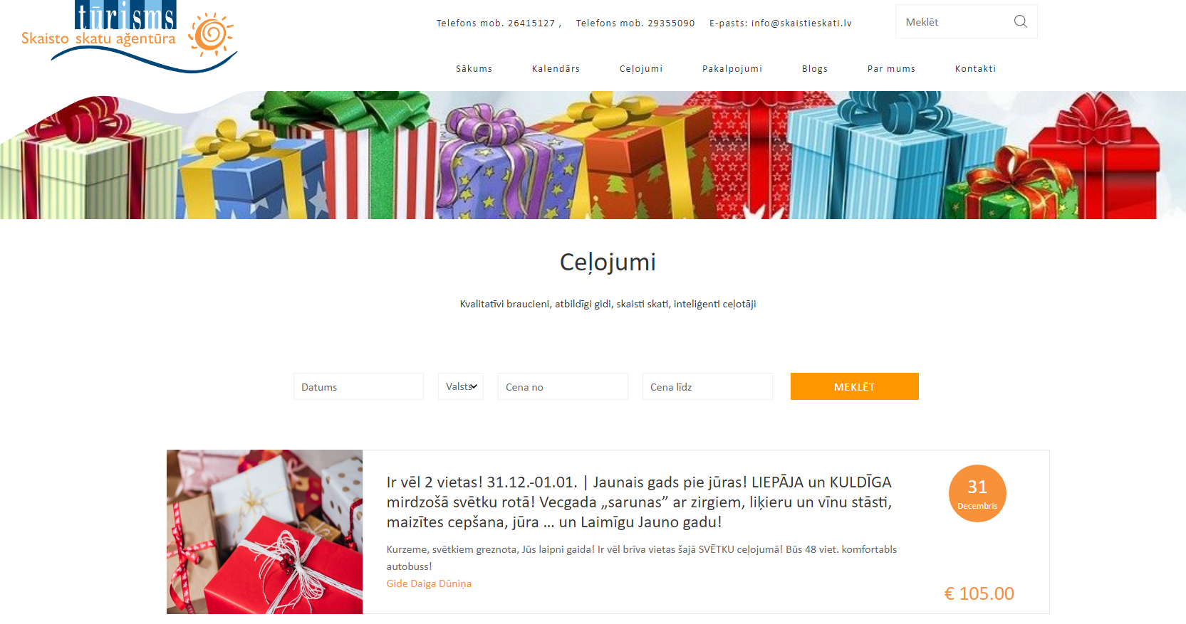Eventlista skärmdump
